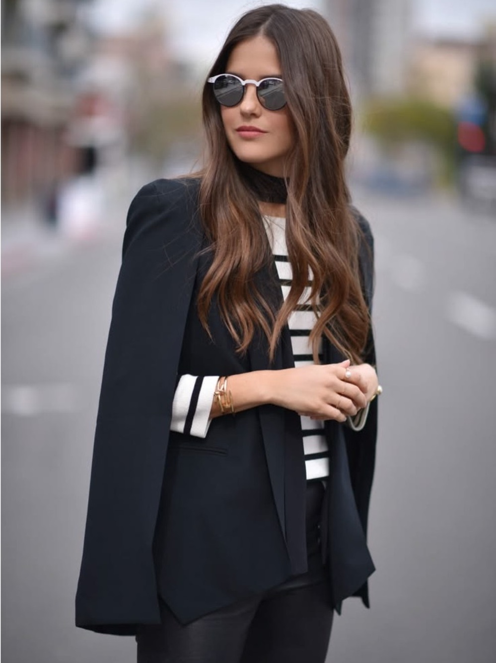 Who What Wear Black Cape Blazer Size L